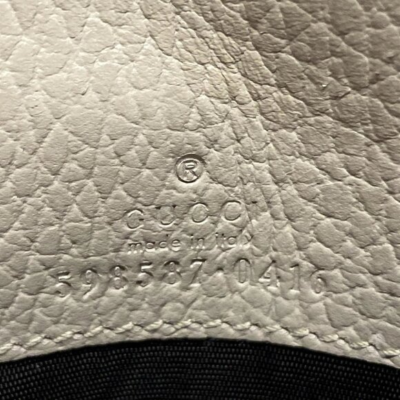 GUCCI Double G bi-color medium wallet/GG Marmont 598587 Beige Gray Cream - Picture 9 of 12